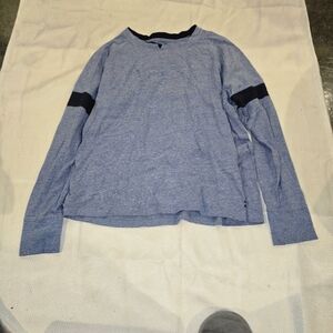 Blue Long Sleeve Shirt with Navy Accents